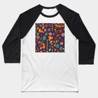 Woodland foxes Baseball T-Shirt